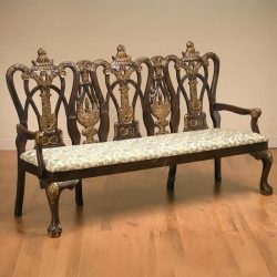 Chippendale Elegance Upholstered Bench