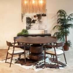 Mango Wood Round dining Table room