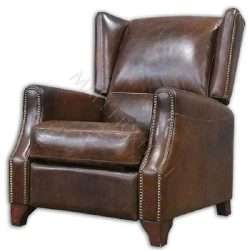 wing back leather recliner-cigar