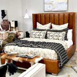Channel Tufted Platform Bed Display