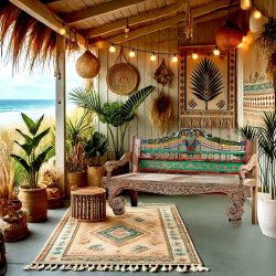 Lotus Crest Carnival Teak Bench