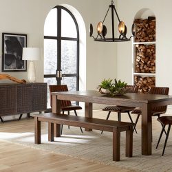 Wood Dining Bench Room
