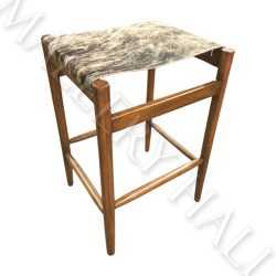 Rustic Frontier Hide Upholstered Backless Bar Stool
