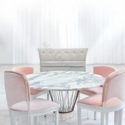 Tilly Custom Fabric or Leather Curved Dining Bench-0