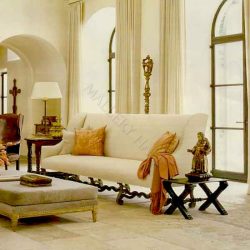 Unique Custom Sofa with Decorative Wood Base and Legs-0