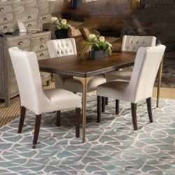 Hammered Wood Dining Table Front