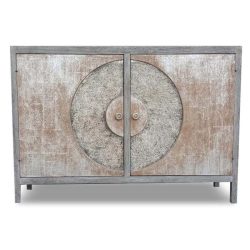 Silver Metallic Mid Century Modern Buffet