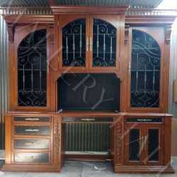 Custom Italian Dry Bar with Elaborate Relief Carvings
