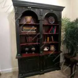 Double Arched Mahogany Bookcase with Hand Rubbed Finish