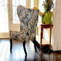 Custom Tall Wing Dining Head Chair Exquisite Fabrics-1