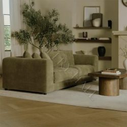 Milo Low Profile Down Sofa with Tufted Seat Olive-1