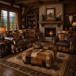 Chester Cowhide & Leather Sofa
