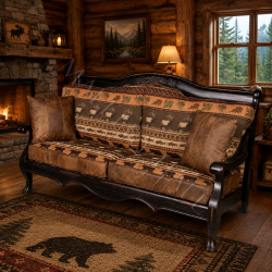 Ebony Amber Vintage Cabin Sofa