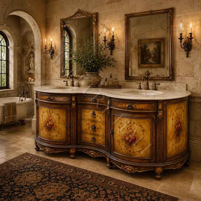 Sicily Custom Curved Double Vanity Sicily Custom Curved Double Vanity