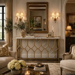 Louvre Diamond Lattice Console Table in Three Sizes
