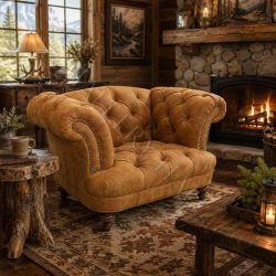 Custom Marlowe Tufted Club Chair Oversized