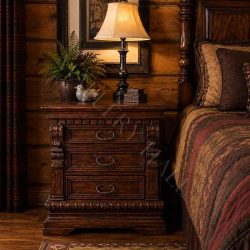 Custom Rococo Three Drawer Brazilian Nightstand Chest