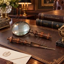 Desk Top Letter Opener and Magnifying Glass-00